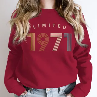 Limited Birthday 1971 Birthday Sweatshirt – Cardinal Red