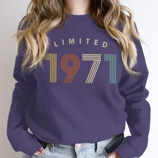 Limited Birthday 1971 Birthday Sweatshirt – Purple