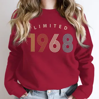 Limited Birthday 1968 Birthday Sweatshirt – Cardinal Red