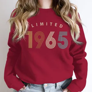 Limited Birthday 1965 Birthday Sweatshirt – Cardinal Red