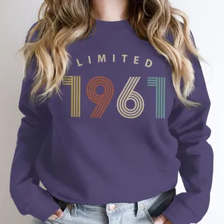 Limited Birthday 1961 Birthday Sweatshirt – Purple