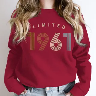 Limited Birthday 1961 Birthday Sweatshirt – Cardinal Red