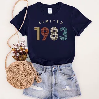 Limited Birthday 1983 Birthday T-Shirt – Navy