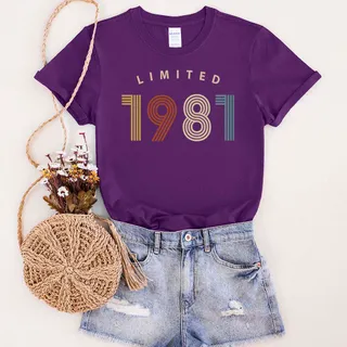Limited Birthday 1981 Birthday T-Shirt – Purple