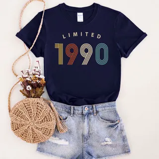 Limited Birthday 1990 Birthday T-Shirt – Navy
