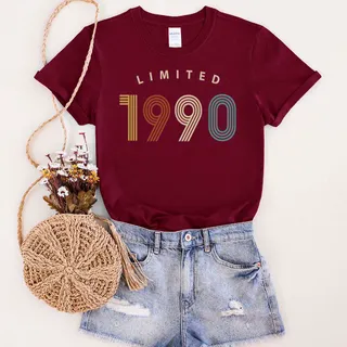 Limited Birthday 1990 Birthday T-Shirt – Maroon