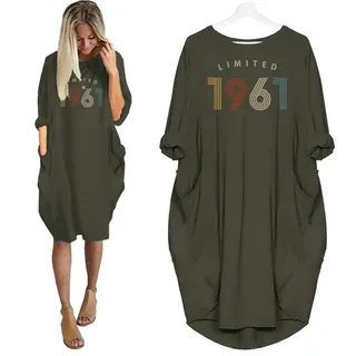 Limited Nightgown 1961 Birthday Pocket Dress – Green