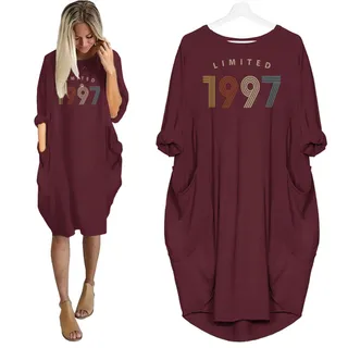 Limited Nightgown 1997 Birthday Pocket Dress – Red