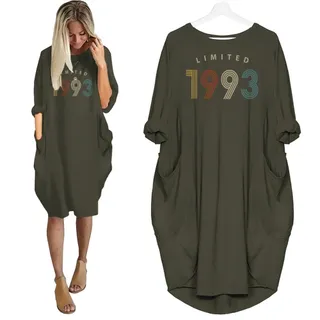 Limited Nightgown 1993 Birthday Pocket Dress – Green