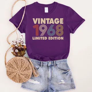 Vintage Limited 1968 Birthday T-Shirt – Purple