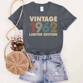 Vintage Limited 1962 Birthday T-Shirt – Dark Heather