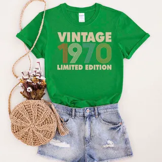 Vintage Limited 1970 Birthday T-Shirt – Irish Green