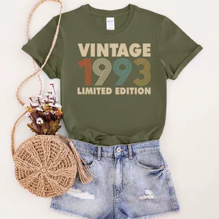 Vintage Limited 1993 Birthday T-Shirt – Military Green