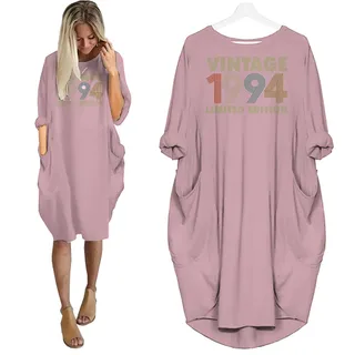 Vintage Limited Nightgown 1994 Birthday Pocket Dress – Pink