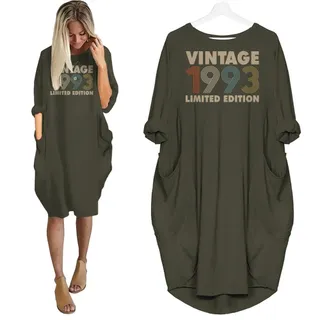 Vintage Limited Nightgown 1993 Birthday Pocket Dress – Green