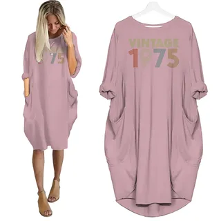 Vintage Nightgown 1975 Birthday Pocket Dress – Pink