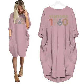 Vintage Nightgown 1960 Birthday Pocket Dress – Pink