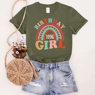 Retro 1996 Birthday T-Shirt – Military Green
