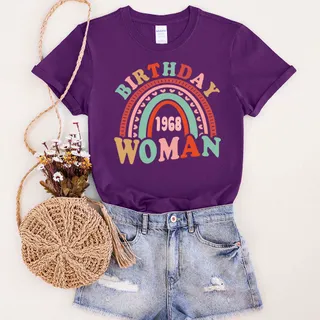 Retro 1968 Birthday T-Shirt – Purple