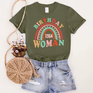 Retro 1964 Birthday T-Shirt – Military Green
