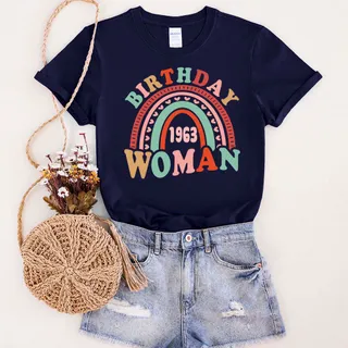 Retro 1963 Birthday T-Shirt – Navy