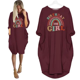 Retro 1998 Birthday Pocket Dress – Red