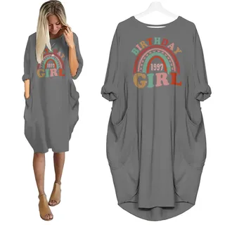 Retro 1997 Birthday Pocket Dress – Grey