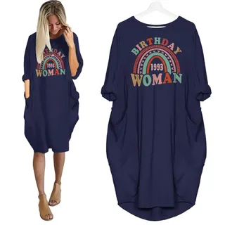 Retro 1993 Birthday Pocket Dress – Blue