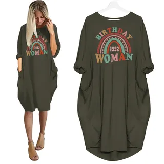 Retro 1992 Birthday Pocket Dress – Grey