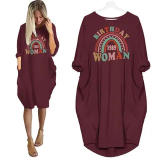 Retro 1989 Birthday Pocket Dress – Red