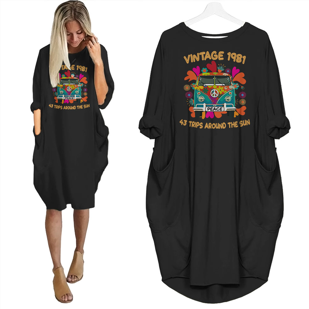 Vintage Trips 1981 Birthday Pocket Dress - variant image 1