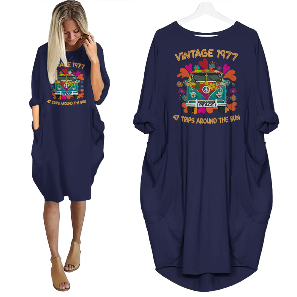 Vintage Trips 1977 Birthday Pocket Dress - variant image 1