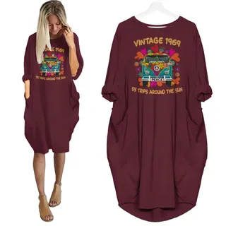 Vintage Trips 1969 Birthday Pocket Dress – Red