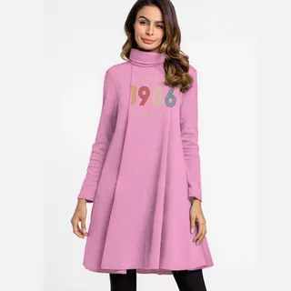 Limited Vintage 1986 Women's High Neck Dress – Pink