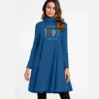 Limited Vintage 1997 Women's High Neck Dress – Royal