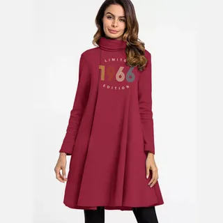 Limited 1966 Women's High Neck Dress – Cardinal Red