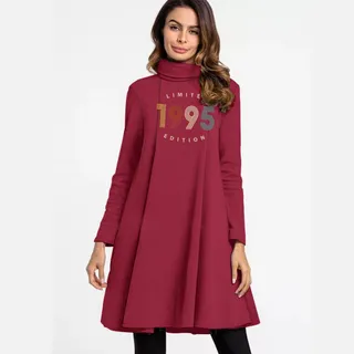 Limited 1995 Women's High Neck Dress – Cardinal Red