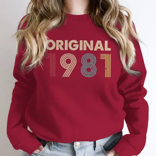 Original 1981 Birthday Sweatshirt – Cardinal Red