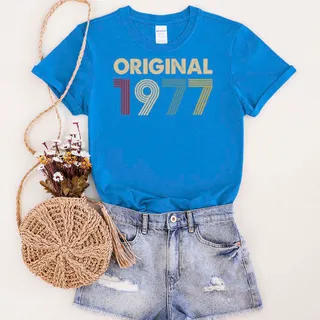 Original 1977 Birthday T-Shirt – Royal