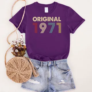 Original 1971 Birthday T-Shirt – Purple