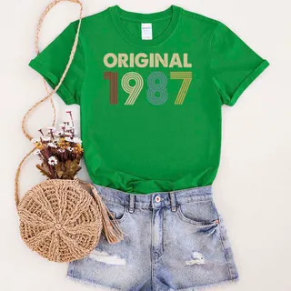 Original 1987 Birthday T-Shirt – Irish Green