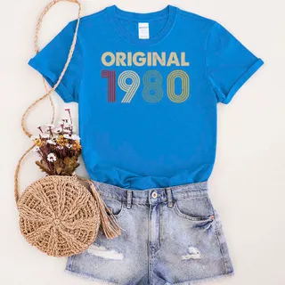 Original 1980 Birthday T-Shirt – Royal