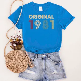 Original 1981 Birthday T-Shirt – Royal