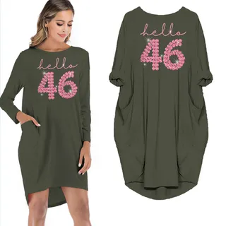 Hello 46 Birthday Pocket Dress – Green