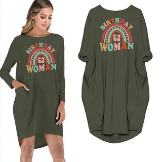 Retro 62 Birthday Pocket Dress – Green