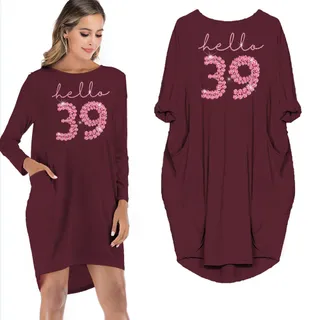 Hello 39 Birthday Pocket Dress – Red