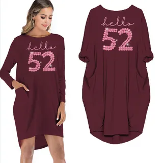 Hello 52 Birthday Pocket Dress – Red