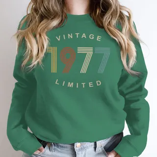 Limited Vintage 1977 Birthday Sweatshirt – Kelly Green