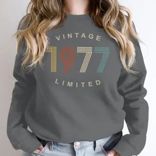 Limited Vintage 1977 Birthday Sweatshirt – Dark Grey