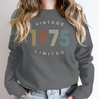 Limited Vintage 1975 Birthday Sweatshirt – Dark Grey